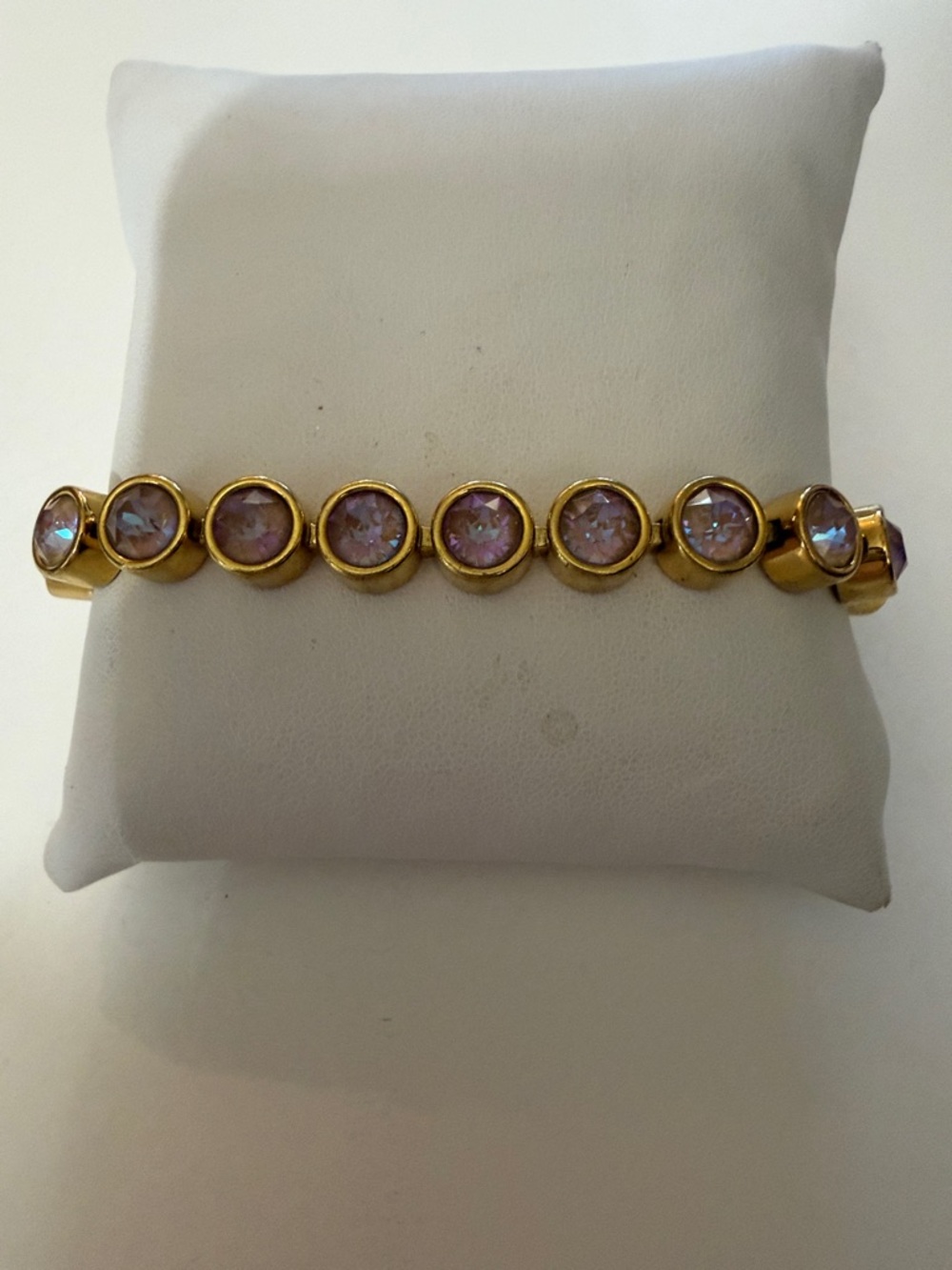Touchstone Crystal Gold-Tone Bracelet with Pale PurplePink Crystals